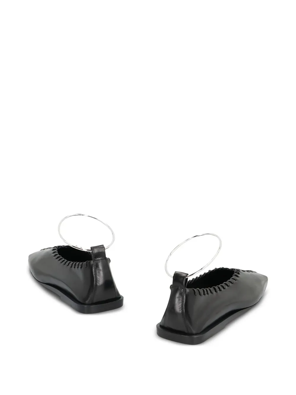Jil Sander Ballerina's met ring detail Zwart