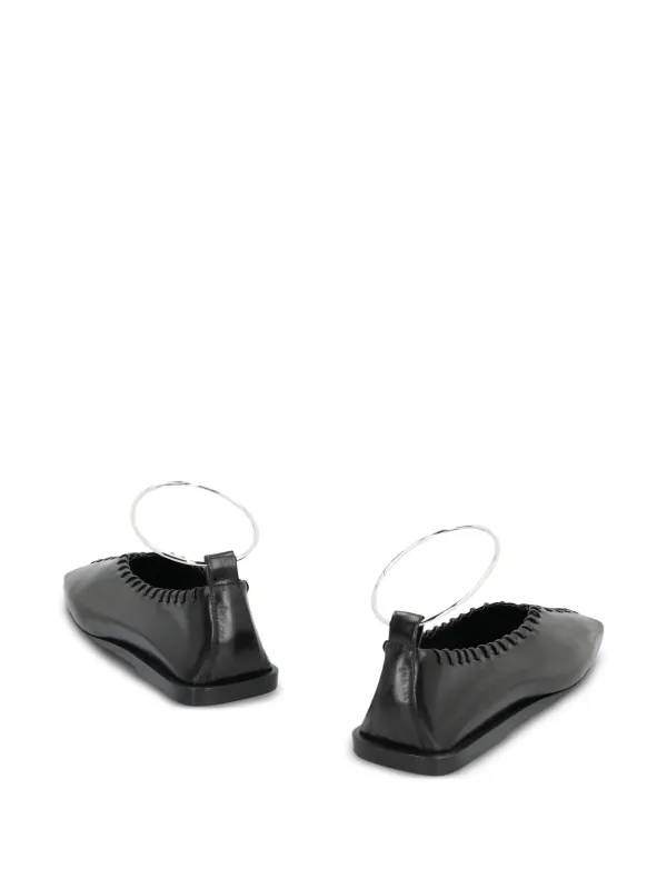 Jil Sander リングディテール フラットパンプス | ブラック | FARFETCH JP