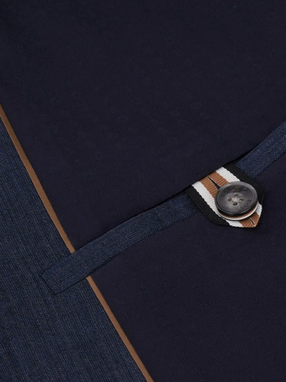 Hugo Boss Pinstripe Button Detail Blazer In Blue