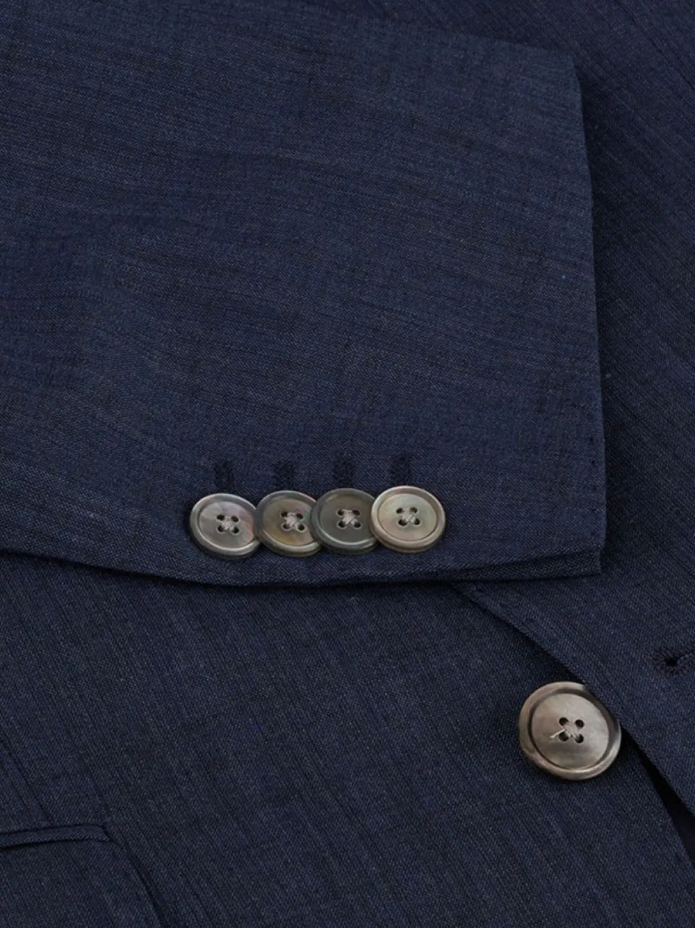 Hugo Boss Pinstripe Button Detail Blazer In Blue