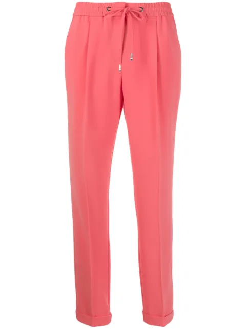 BOSS crepe drawstring straight-fit trousers