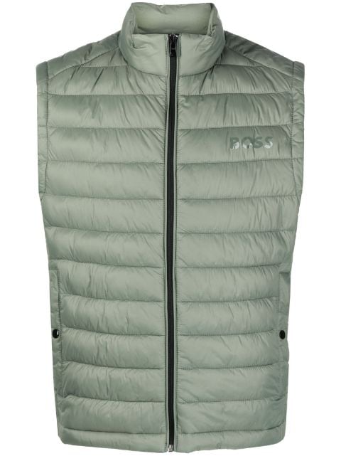 BOSS tonal logo-print quilted gilet