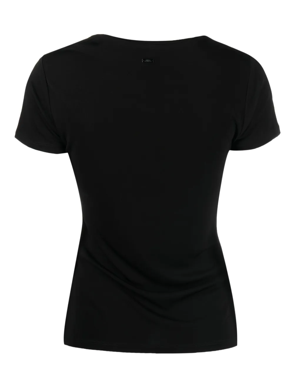 Armani Exchange gathered-detail crew-neck T-shirt - Zwart