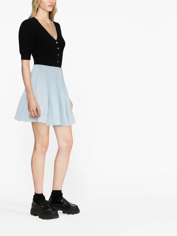 RED Valentino Pleated Taffeta Skirt | Blue | FARFETCH ID