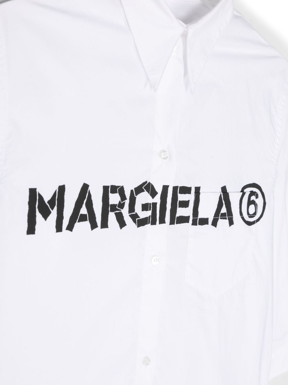 Shop Mm6 Maison Margiela Logo-print Cotton Shirt Dress In White