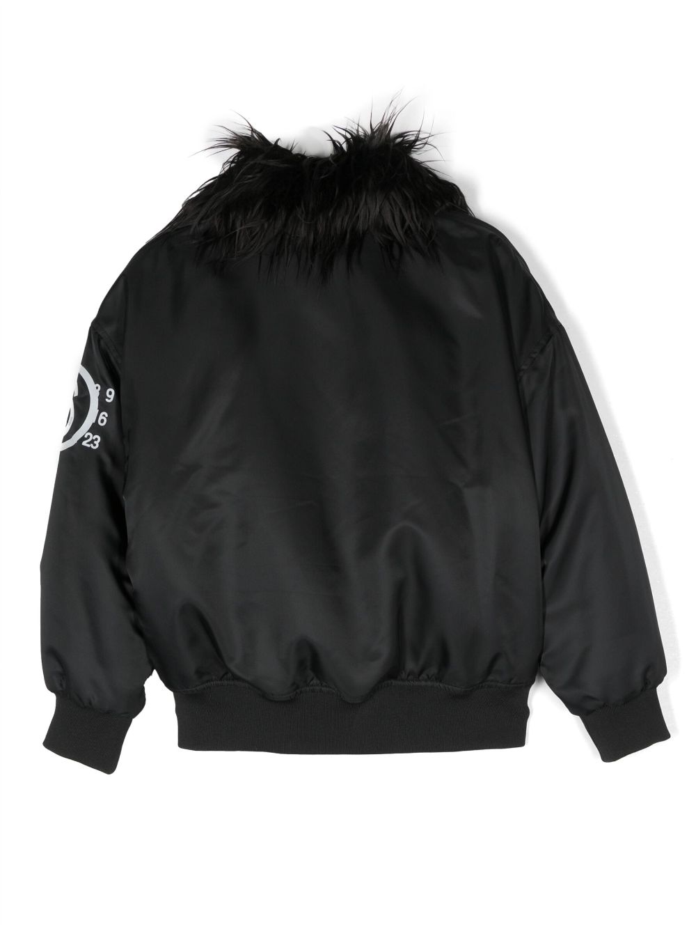 Shop Mm6 Maison Margiela Logo-print Puffer Jacket In Black