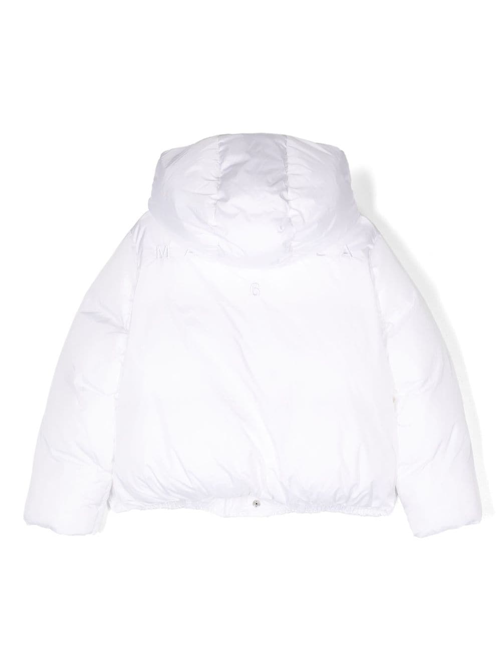 Shop Mm6 Maison Margiela Logo-embroidery Padded Jacket In White