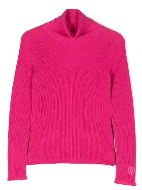 MM6 Maison Margiela Kids top manga larga con cuello vuelto