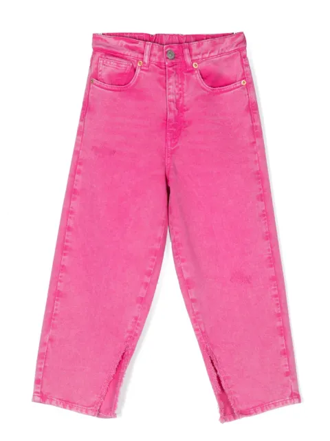 MM6 Maison Margiela Kids logo-patch wide-leg jeans