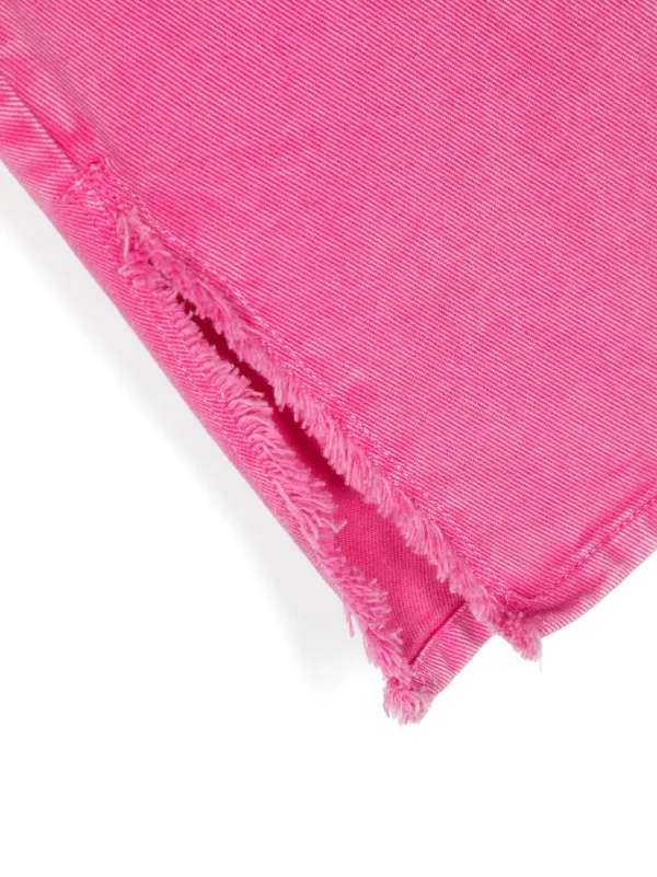 MM6 Maison Margiela Kids logo-patch wide-leg Jeans | Pink