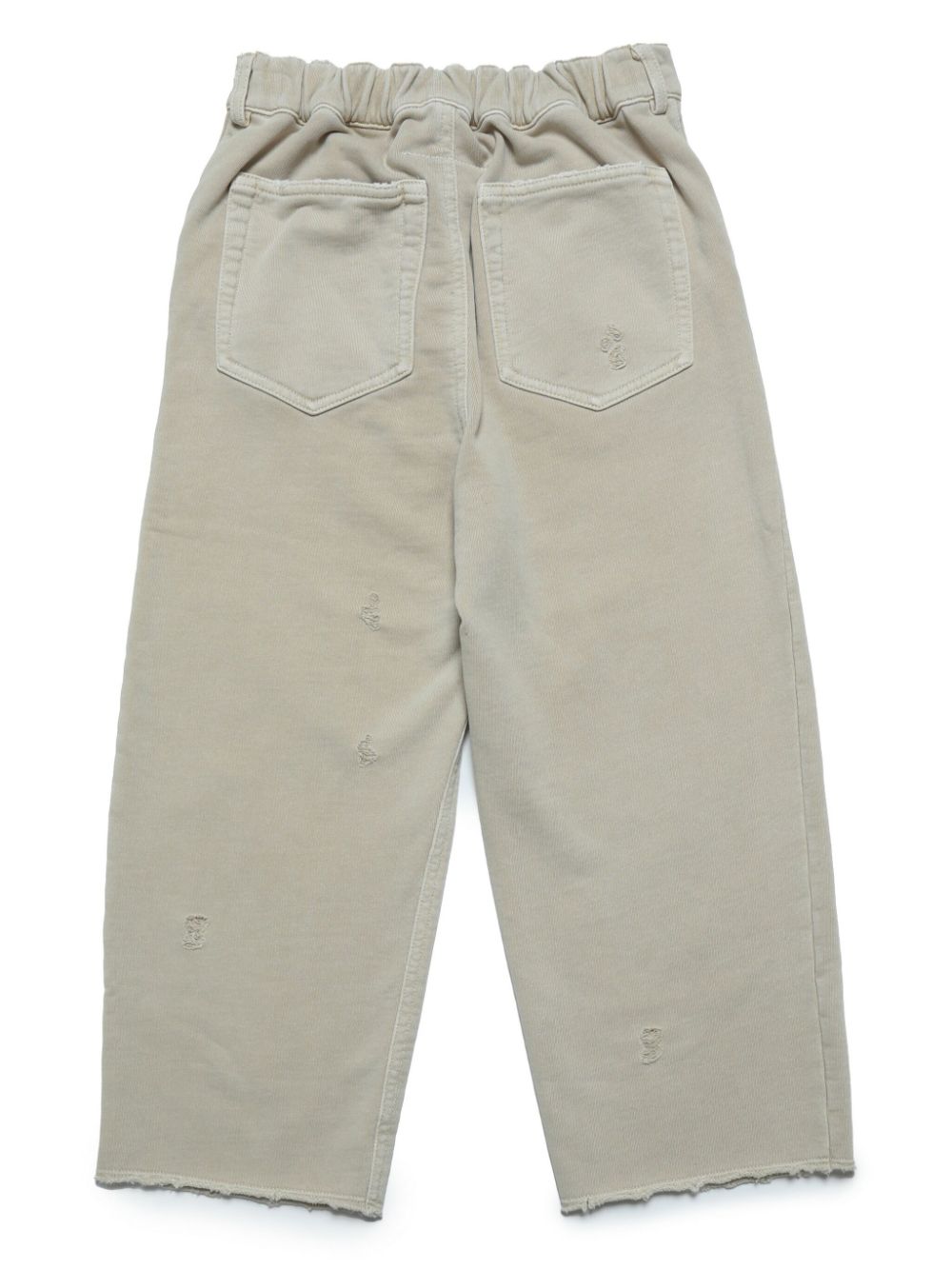 MM6 Maison Margiela Kids distressed-finish wide-leg jeans - Neutrals