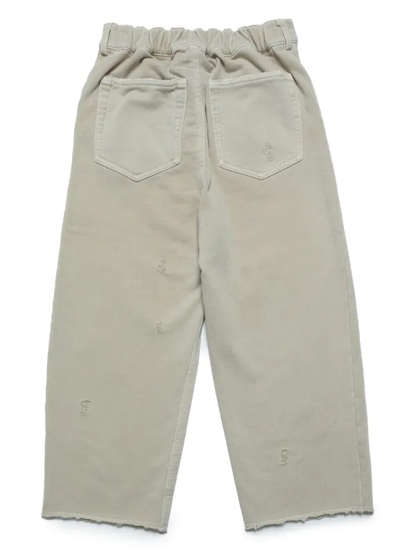 MM6 Maison Margiela Kids ダメージ ワイドジーンズ | ニュートラル 