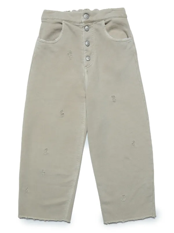 MM6 Maison Margiela Kids ダメージ ワイドジーンズ | ニュートラル 