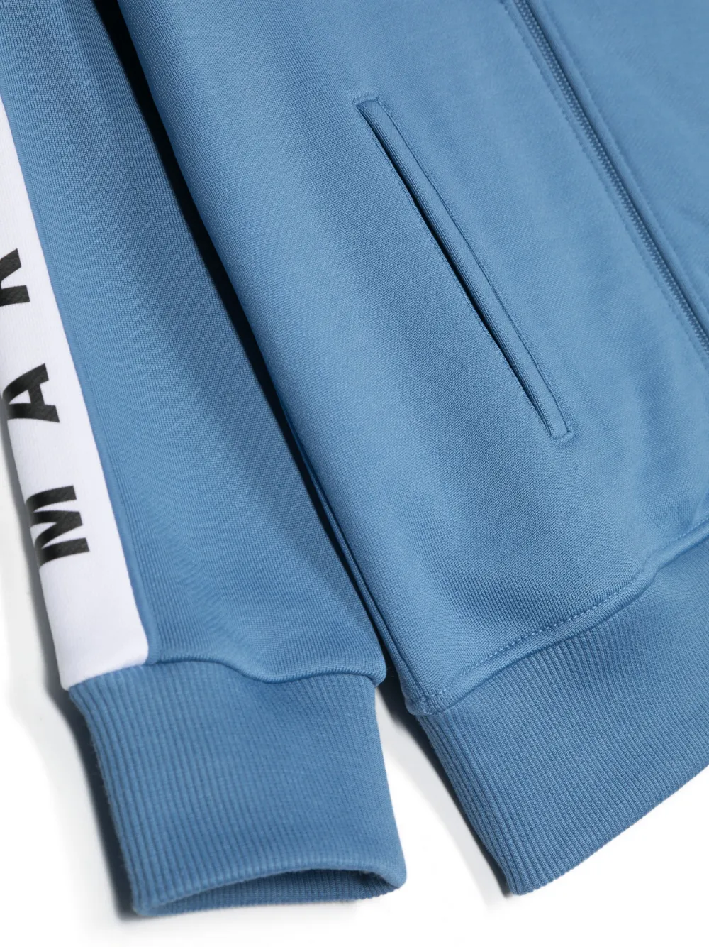 Mm6 Maison Margiela Logo-print Zip-up Jacket In Blue