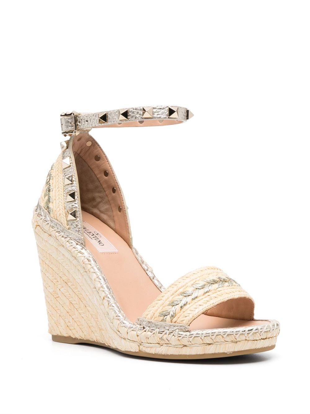 Valentino Garavani Rockstud geweven espadrilles - Beige