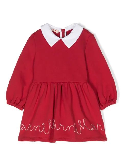 Marni Kids Maglietta logo-embroidered midi dress