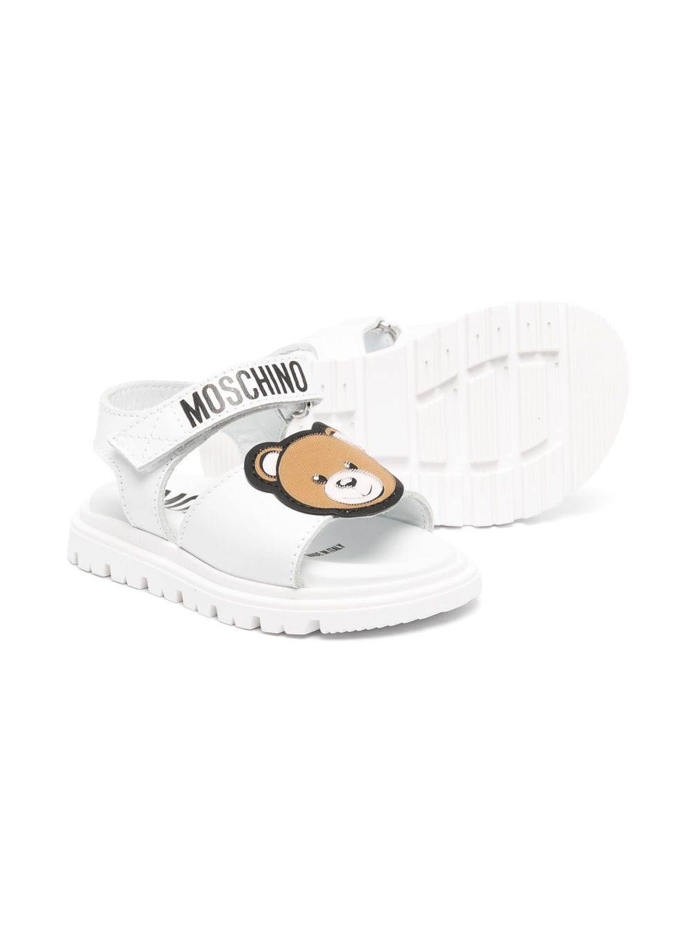 Moschino Kids Teddy Bear-patch sandals - Wit