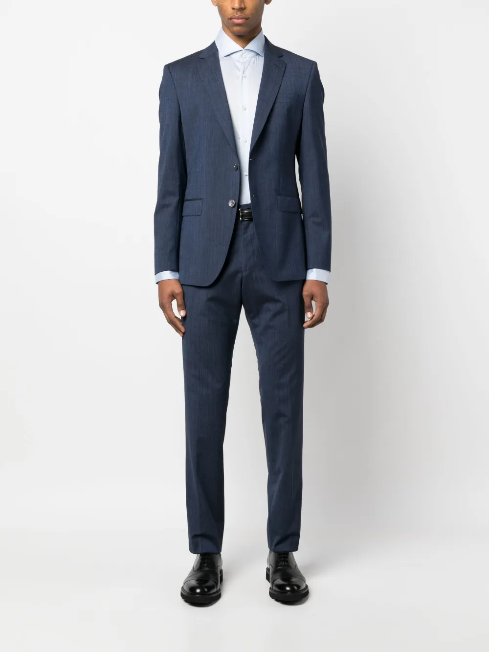 BOSS Overhemd met gespreide kraag - Blauw