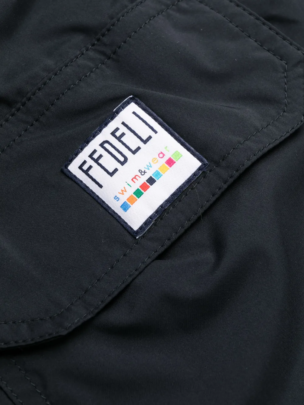 Fedeli Navy Blue Swimming Trunks In Blue