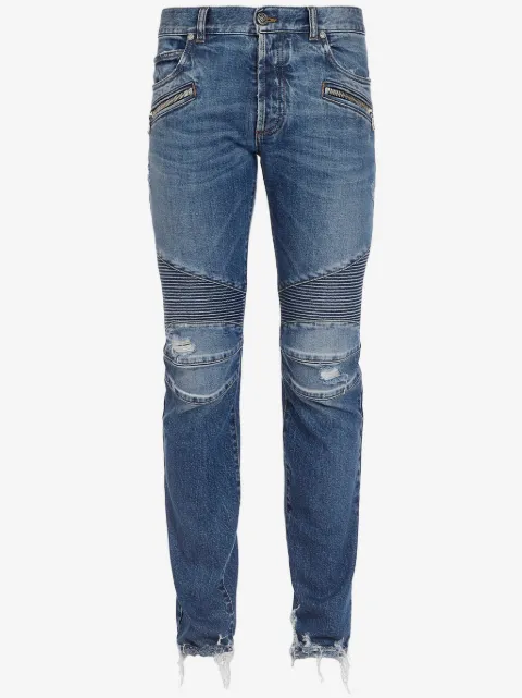 Balmain ripped tapered jeans