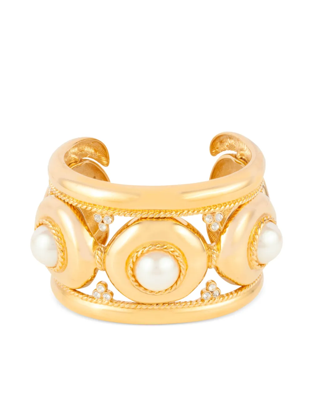 Givenchy Pre-Owned 1980s pearl-embellished cuff bracelet