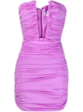 Giuseppe Di Morabito plunging-neck ruched mini dress - Purple