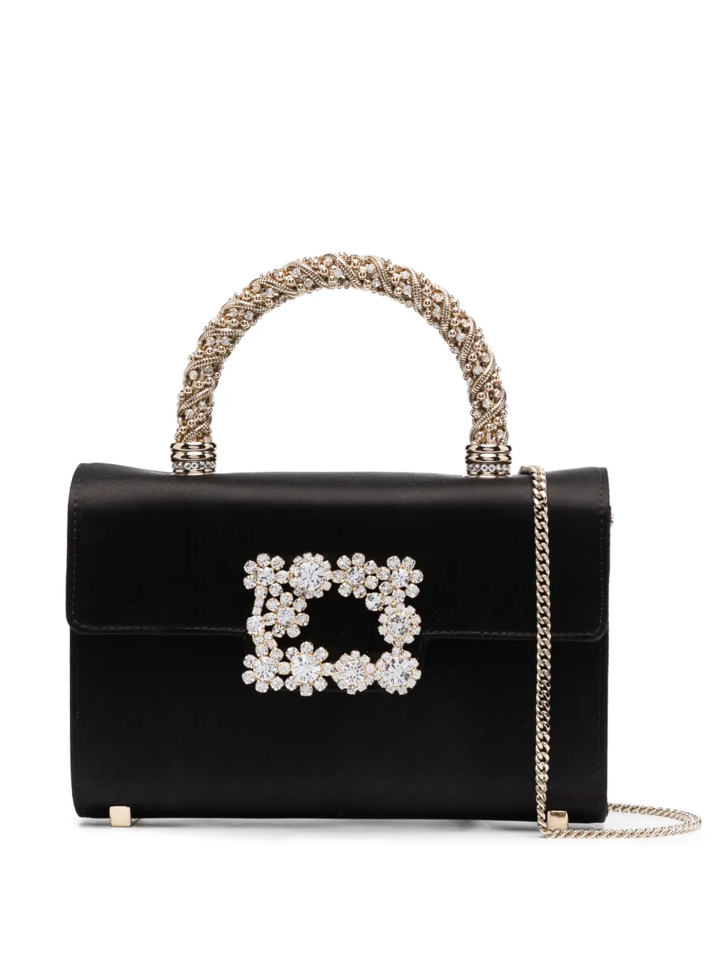 Roger Vivier crystal flower crossbody bag | Black | Image 1