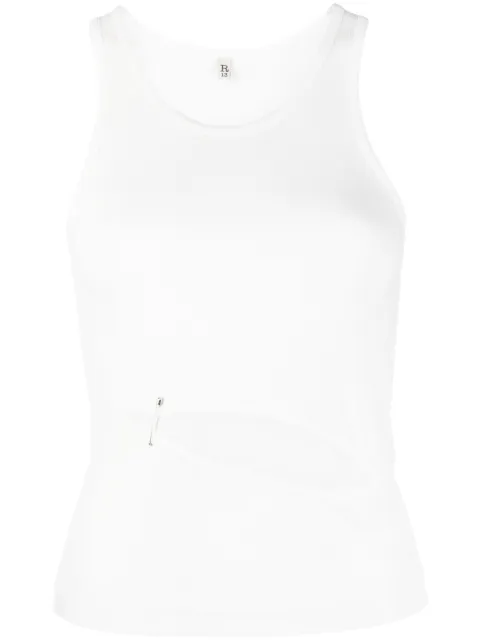 R13 cut-out ribbed tank top