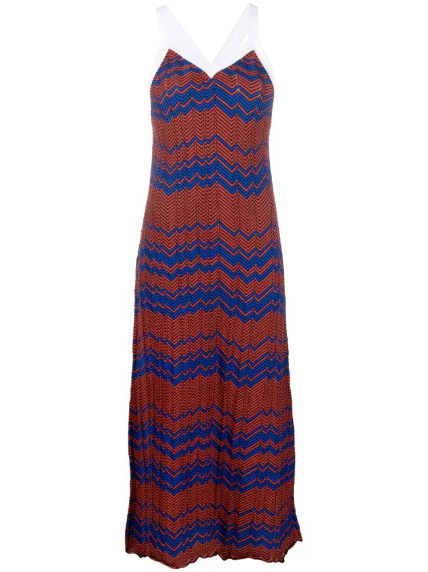 Wales Bonner Fully-pleated Knitted Dress in Red