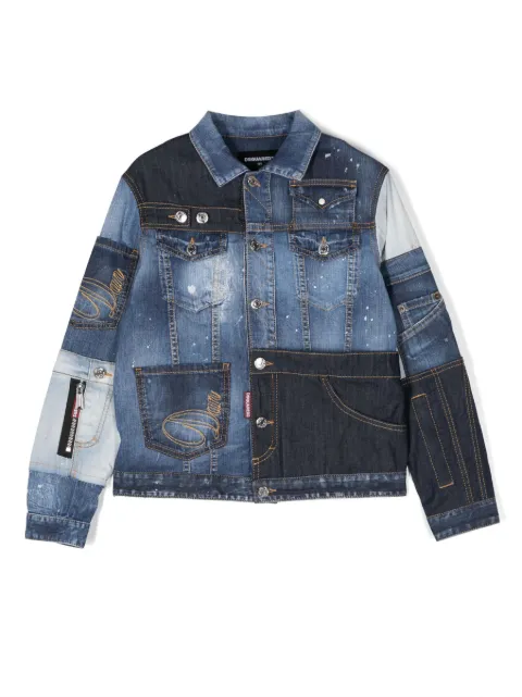 DSQUARED2 KIDS Jaqueta jeans com patchwork