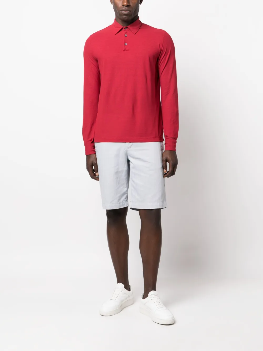 Zanone Katoenen poloshirt - Rood