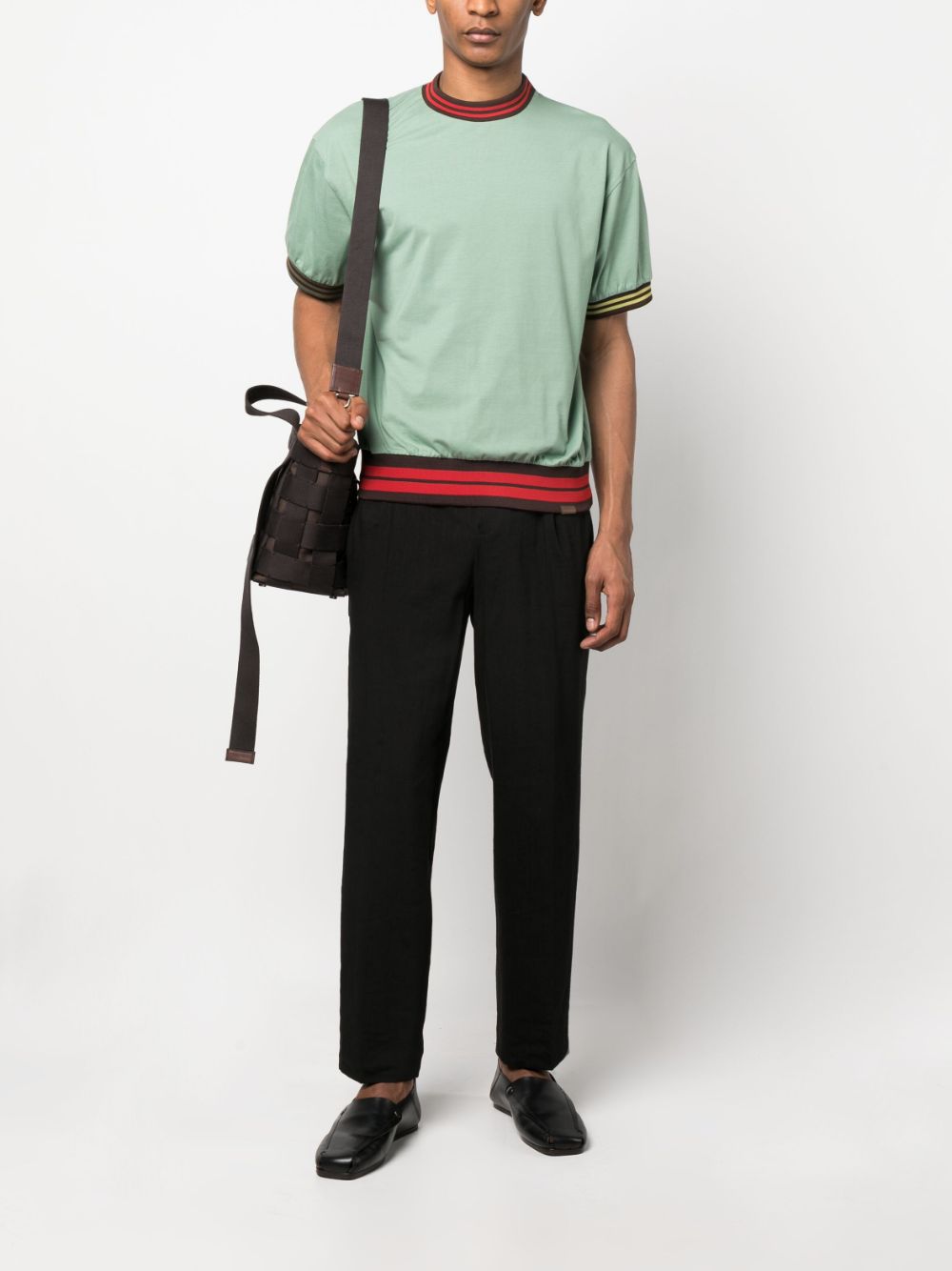 Jacquemus T-shirt met streepdetail - Groen