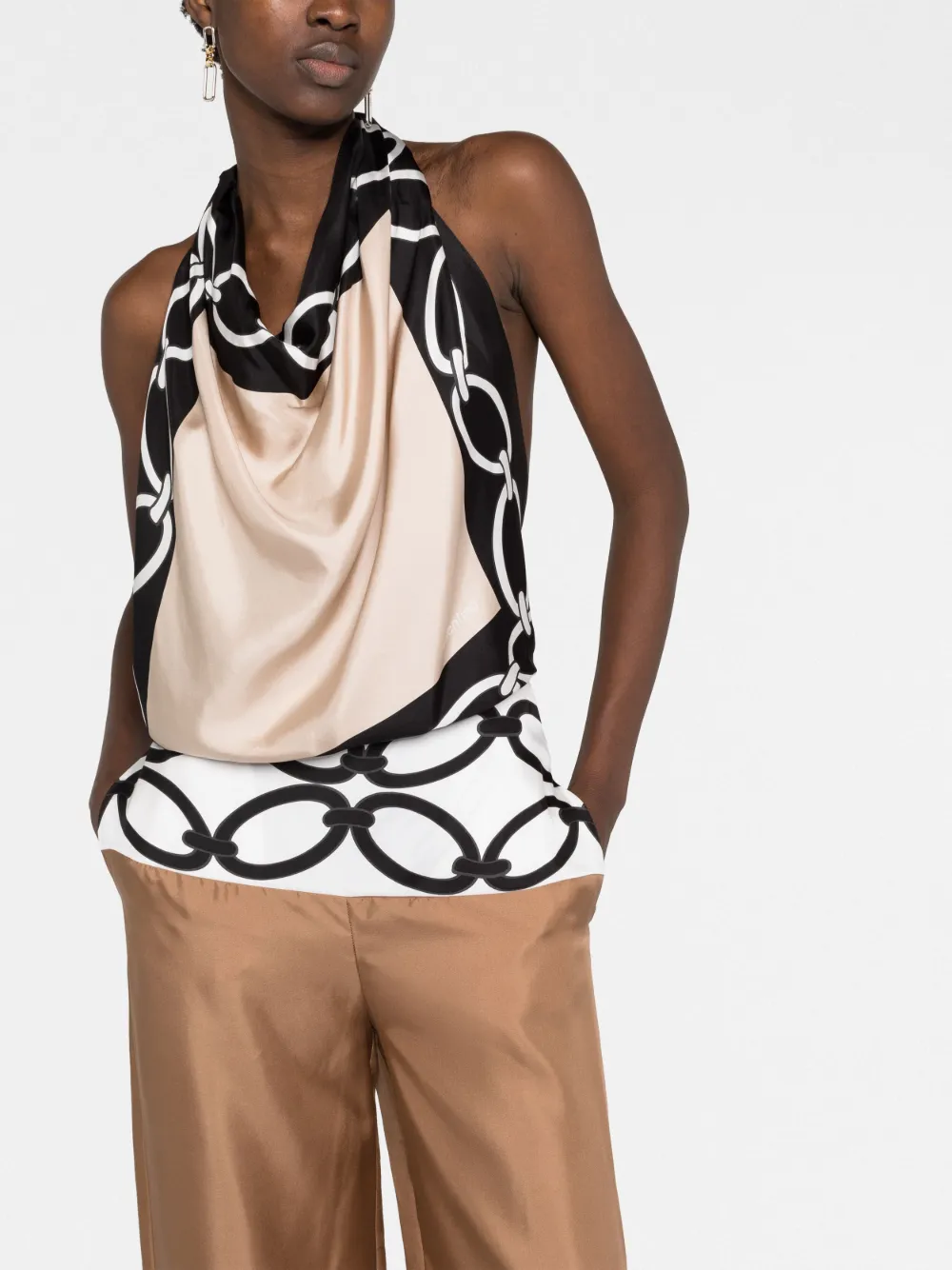 VALENTINO CHAIN 1967 FOULARD SILK JUMPSUIT