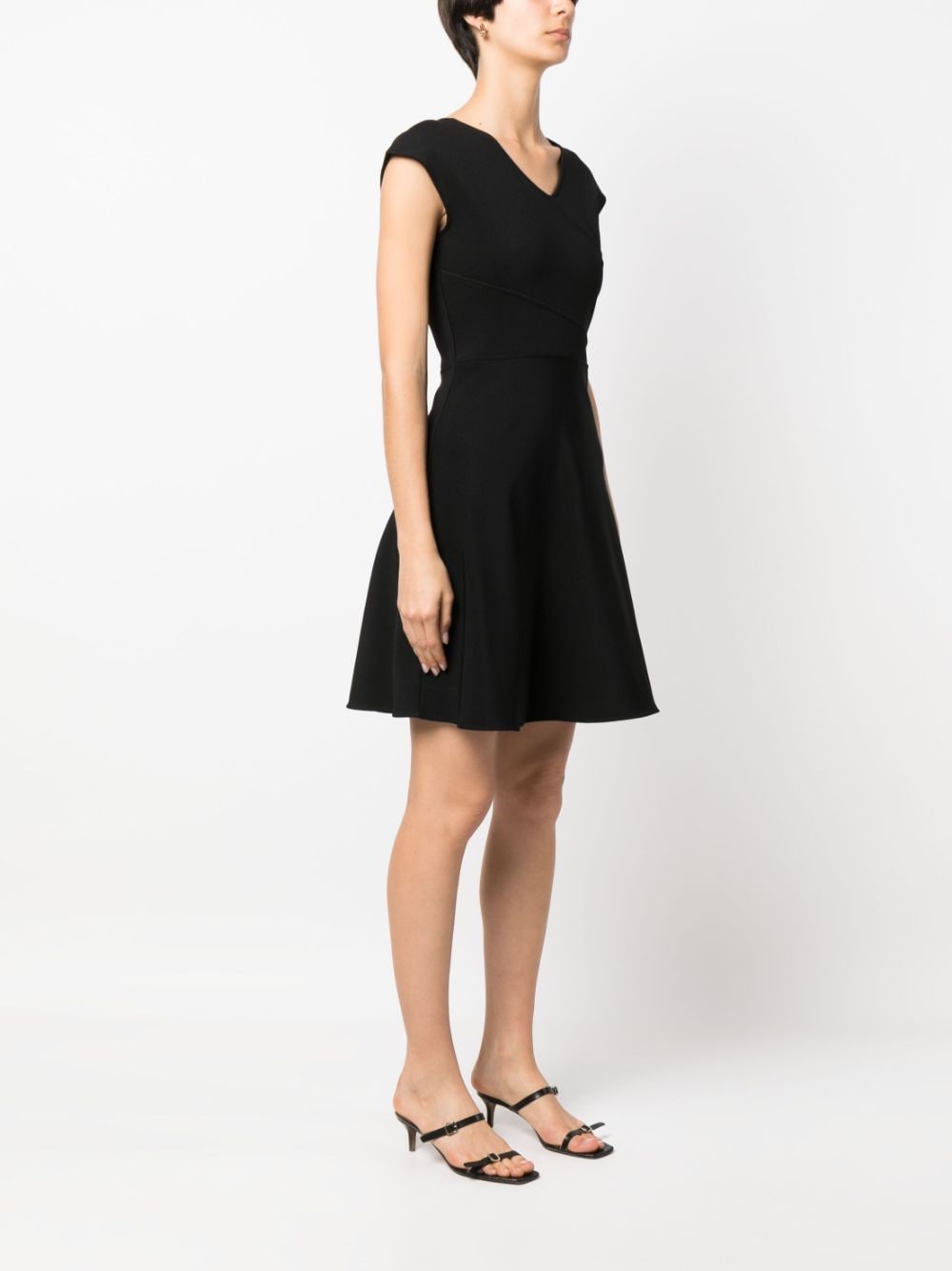 Shop Armani Exchange V-back Jersey Dress In Black