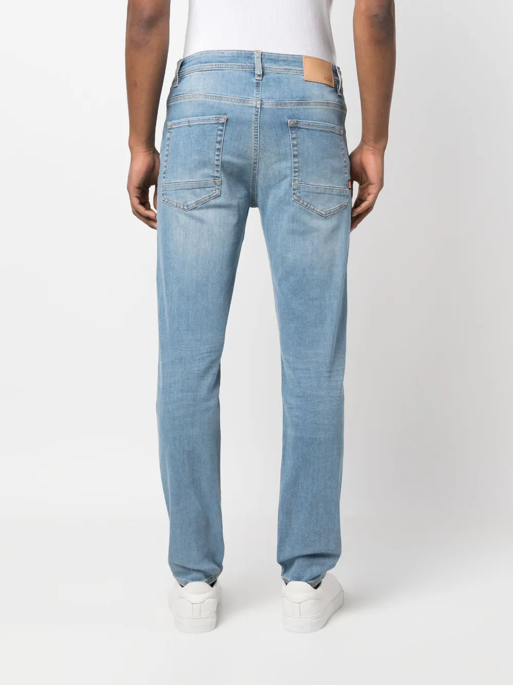 Hugo Boss Light-wash Slim-fit Jeans In Blue