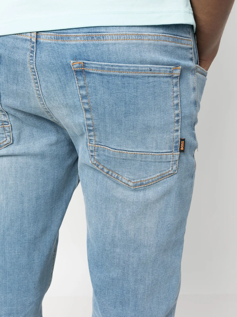 Hugo Boss Light-wash Slim-fit Jeans In Blue