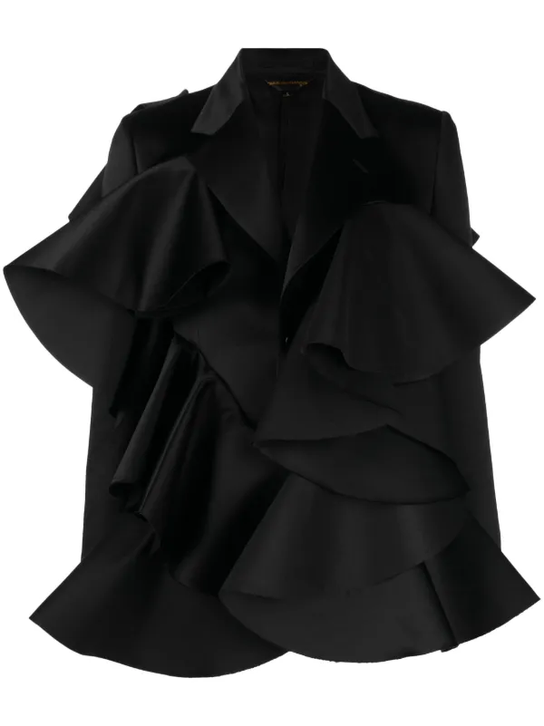 Black 2025 ruffle blazer