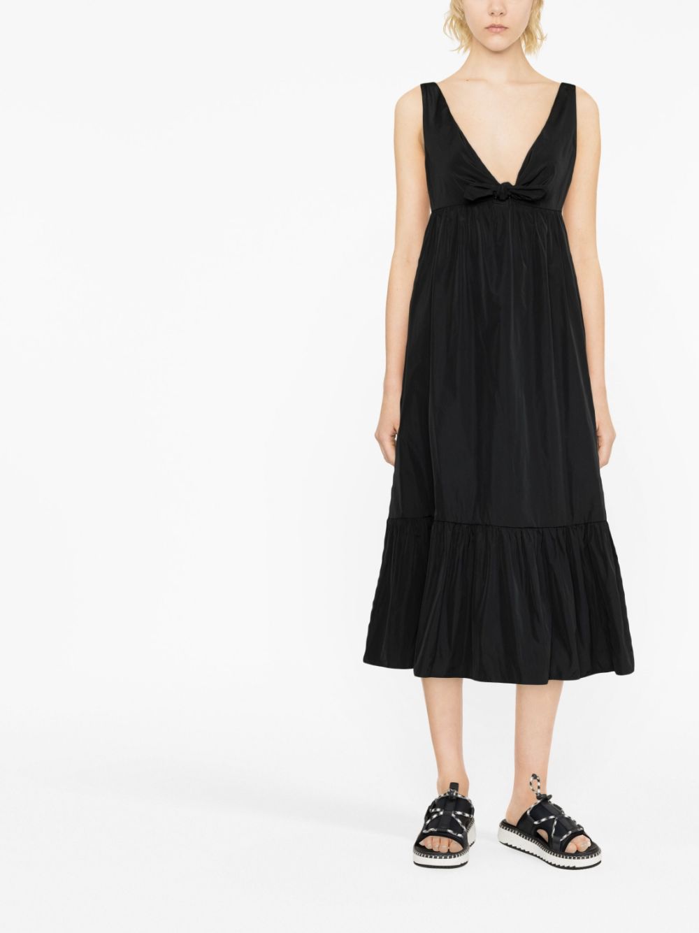 RED Valentino Midi-jurk met strikdetail - Zwart