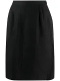 Valentino Garavani Pre-Owned 1980s high-waisted linen pencil skirt - Black