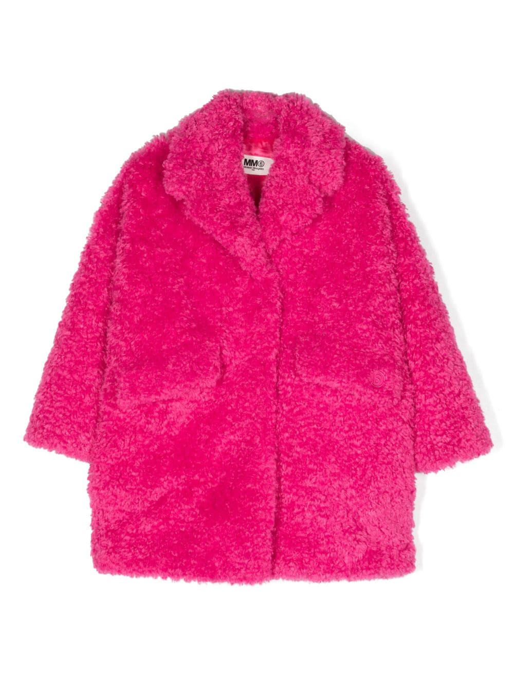 Shop Mm6 Maison Margiela Faux-shearling Coat In Pink