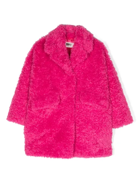 MM6 Maison Margiela Kids Mantel aus Faux Shearling