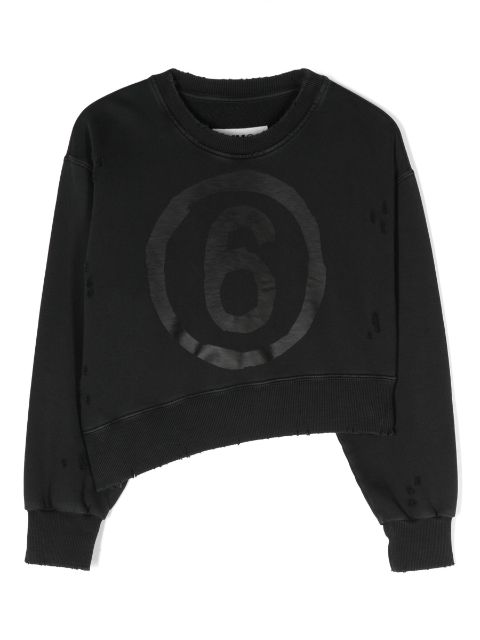 asymmetric logo-print sweatshirt