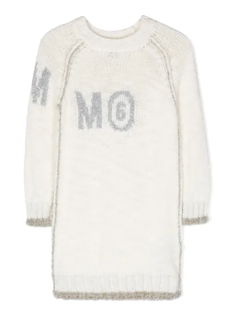 MM6 Maison Margiela Kids logo-print long-sleeve knitted dress