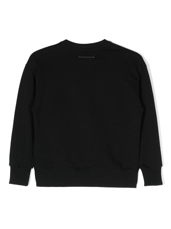 Boys Printed Round Neck Sweatshirt - Black