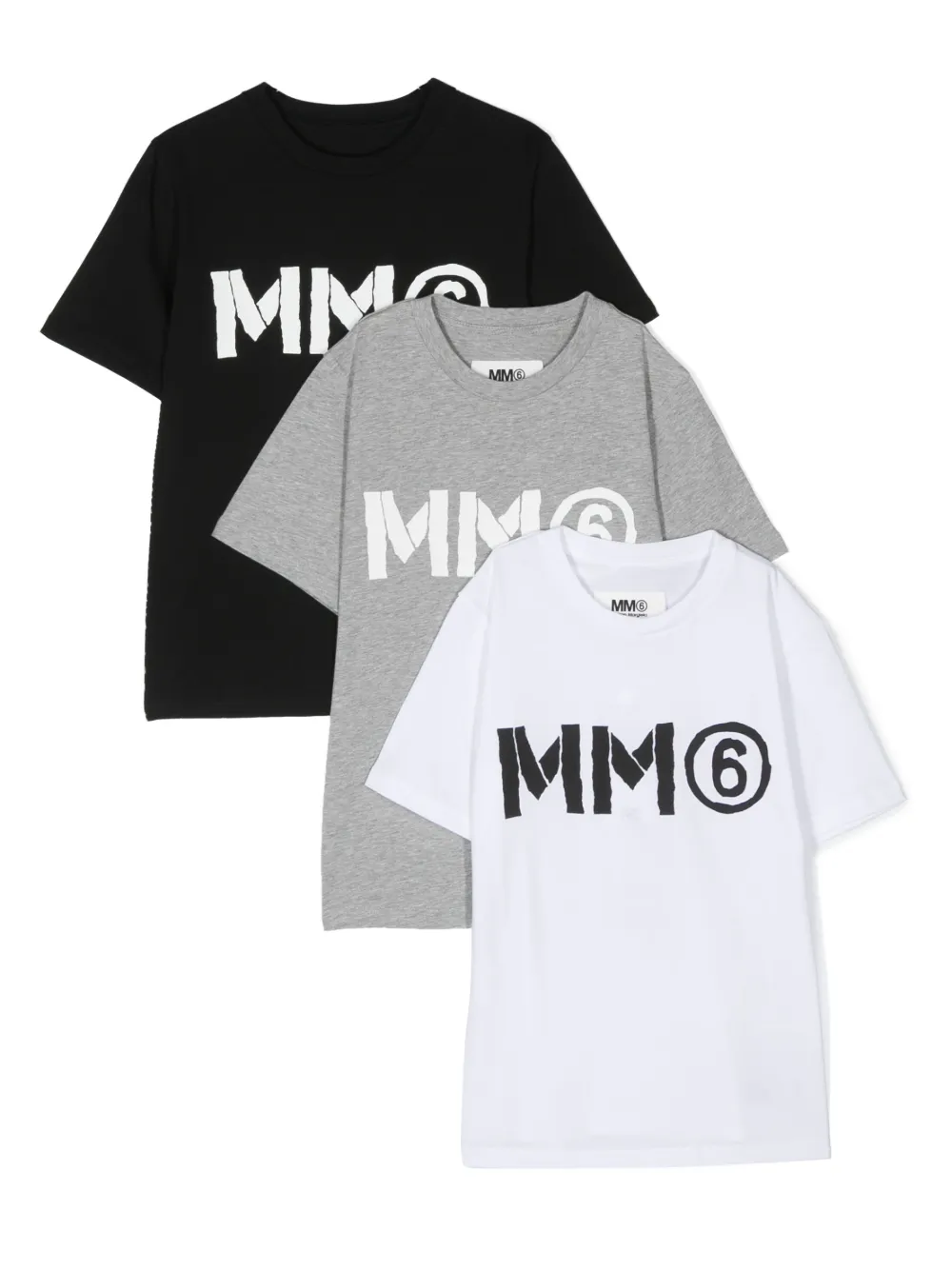 MM6 Maison Margiela Kids three-pack Logo Print T-shirt - Farfetch