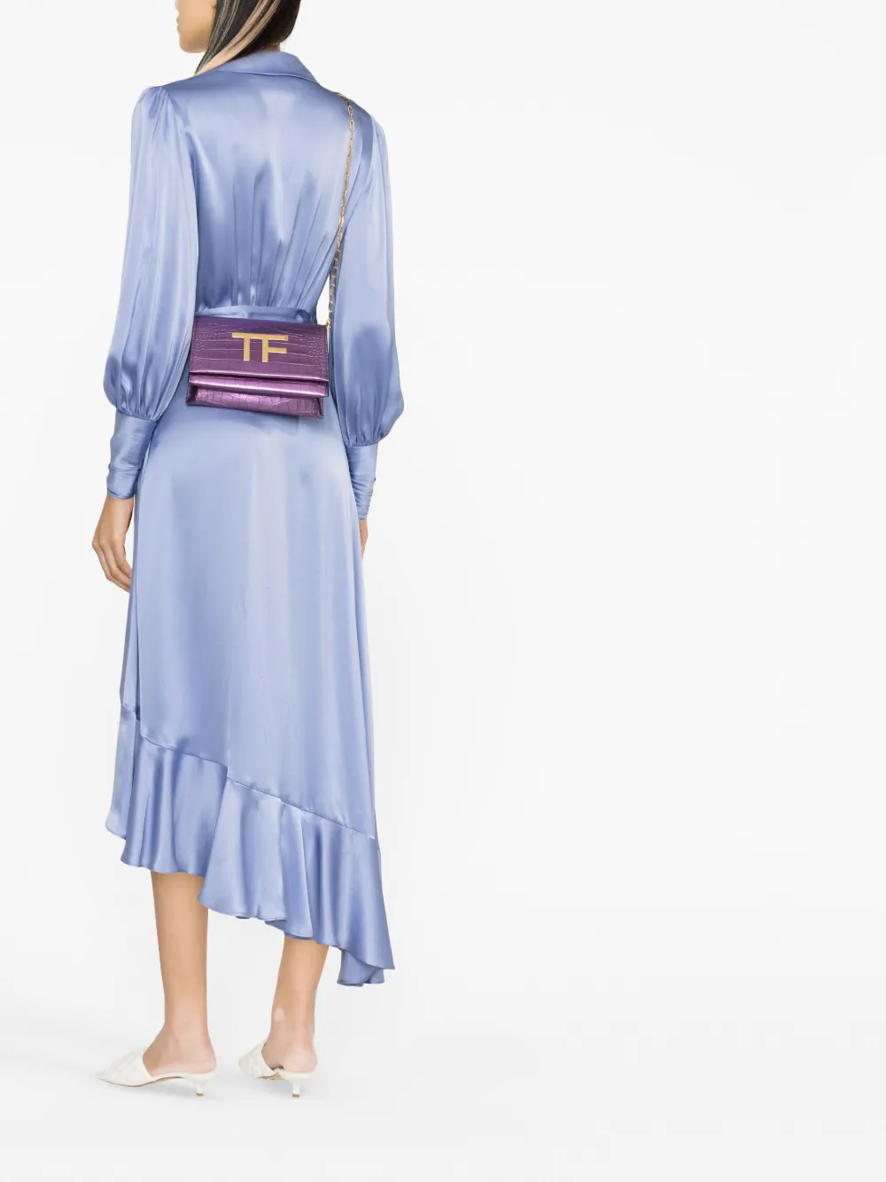 TOM FORD Crossbodytas met krokodillenleer-effect - Paars