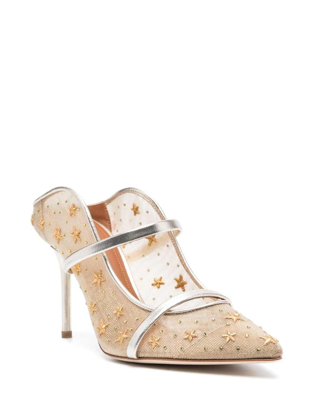 Malone Souliers Maureen 85mm embellished mules - Goud