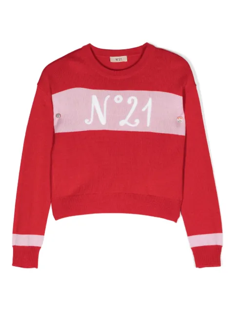 Nº21 Kids logo-print knit jumper