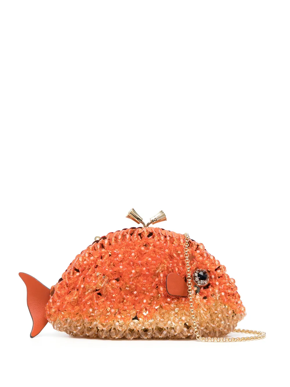 Anya Hindmarch beadembellished Fish Clutch Bag Farfetch