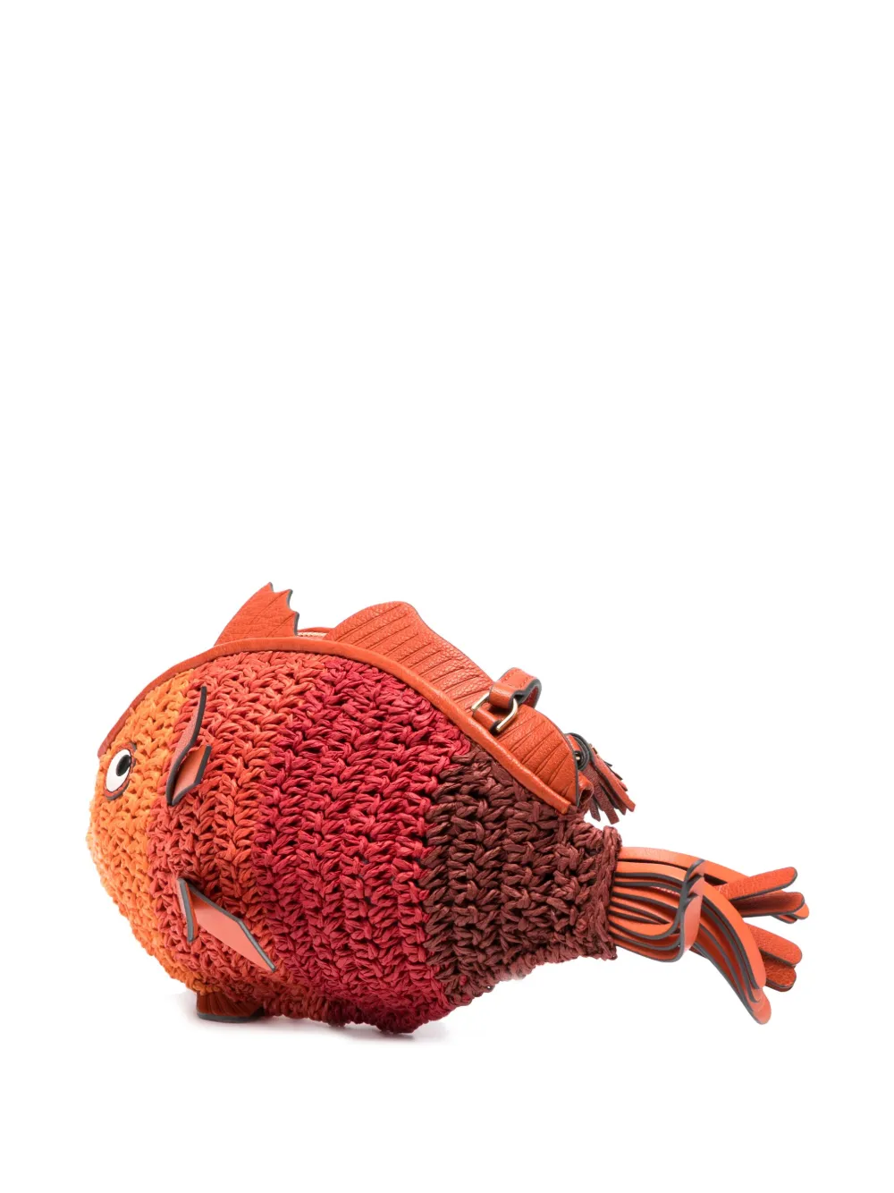 Anya Hindmarch Fish Raffia Crossbody Bag In Orange ModeSens